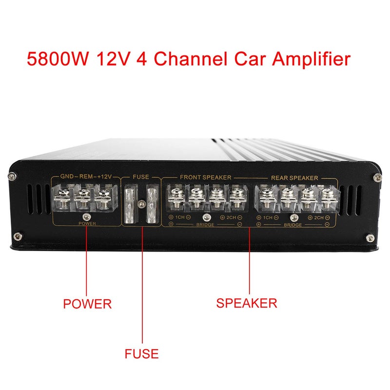 YaeCCC 5800W 12V 4 Channel Car Amplifier Stereo Audio Super Bass Power Subwoofer Amp - Image 4
